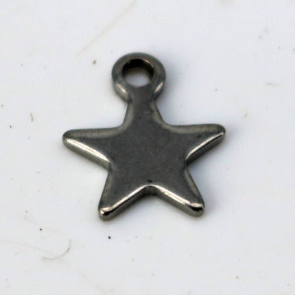 10 pcs Stainless Steel Drop Tags Charms Pendant - Star (Full Star)  charms Drop Tag  - 9x11mm 19gauge 19G (0.9mm Thickness)