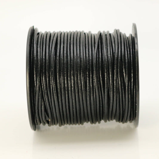 Wholesale Lot 30 feet Black Leather Cord (01) - 2mm Genuine Leather Round Cord - USA Seller - from California USA
