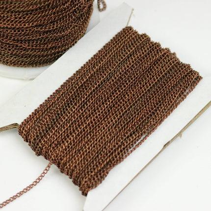 NEWnew 32 ft Antique Copper Solder LARGE Link Curb Chain VINTAGE Style  - 1.6mmx2.0mm SOLDERED Link - 1.6L