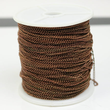 NEWnew 32 ft Antique Copper Solder LARGE Link Curb Chain VINTAGE Style  - 1.6mmx2.0mm SOLDERED Link - 1.6L