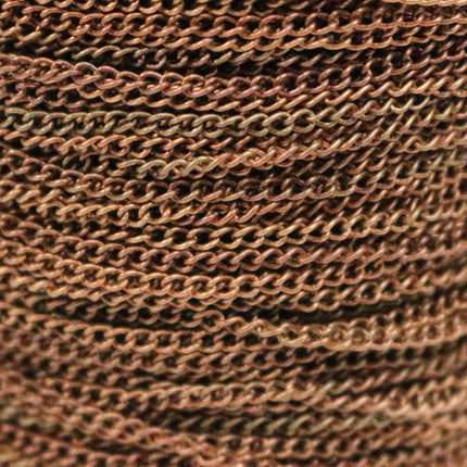 NEWnew 32 ft Antique Copper Solder LARGE Link Curb Chain VINTAGE Style  - 1.6mmx2.0mm SOLDERED Link - 1.6L