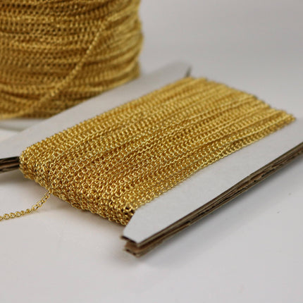 NEWnew 32 ft Gold Plated Solder LARGE Link Curb Chain  - 1.6mmx2.0mm SOLDERED Link - 1.6L