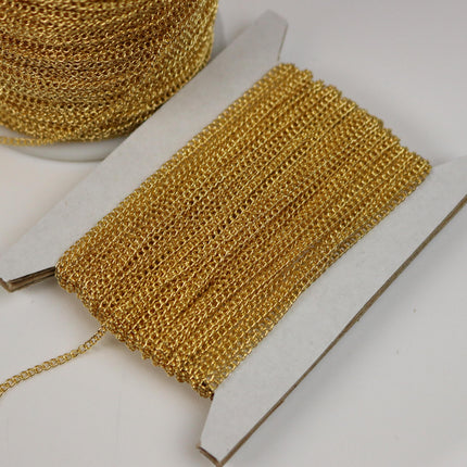 NEWnew 32 ft Gold Plated Solder LARGE Link Curb Chain  - 1.6mmx2.0mm SOLDERED Link - 1.6L