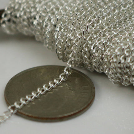 NEWnew 10 ft Sterling Silver Plated Solder LARGE Link Curb Chain  - 1.6mmx2.0mm SOLDERED Link - 1.6L