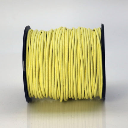 5 feet Lemon Yellow Leather Cord - 2mm Genuine Leather Round Cord (04)