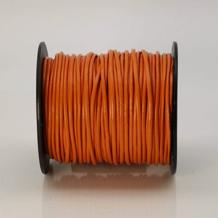 5 feet Orange Leather Cord - 2mm Genuine Leather Round Cord (07)