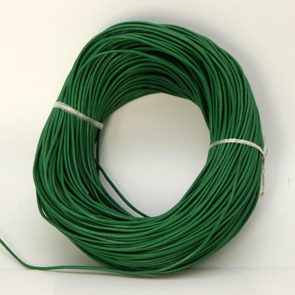 5 feet Green Leather Cord - 2mm Genuine Leather Round Cord (00)