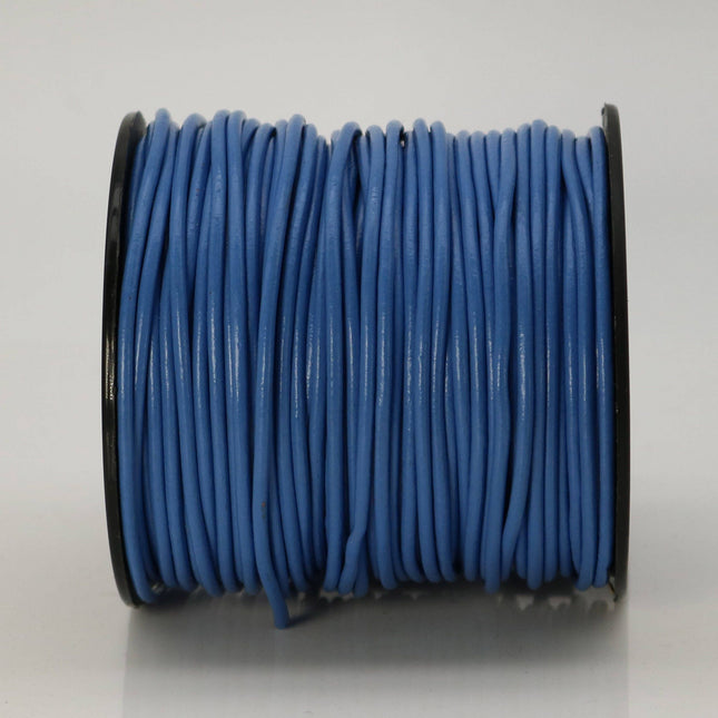 5 feet Light Blue Leather Cord - 2mm Genuine Leather Round Cord (15) - USA Seller
