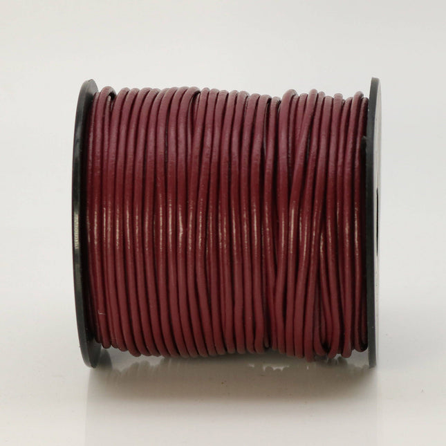 5 feet Plum Purple Leather Cord - 2mm Genuine Leather Round Cord (21)
