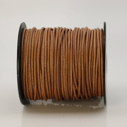 5 feet Natural Leather Brown Leather Cord - 2mm Genuine Leather Round Cord (24)
