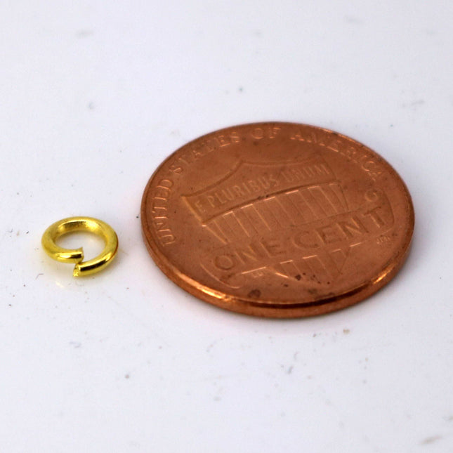 200 pcs of 5mm Jump Rings, Gold Plated Jump Rings Open 5mmx1.0mm 18 Gauge 18G  Link Connector Open Jump O Ring -  10x5mm
