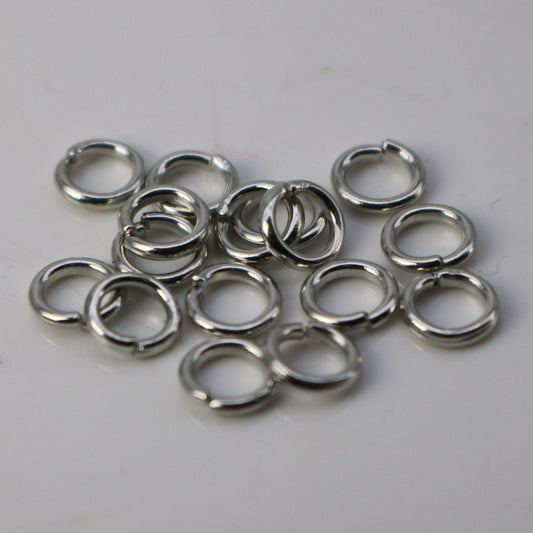 200 pcs of 5mm Jump Rings, Rhodium Plated Jump Rings Open 5mmx1.0mm 18 Gauge 18G  Link Connector Open Jump O Ring -  10x5mm