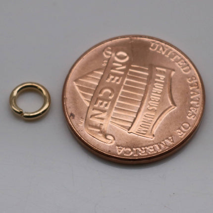 200 pcs of 5mm Jump Rings, Pinky Gold Champagne Gold Plated Jump Rings Open 5mmx1.0mm 18 Gauge 18G  Link Connector Open Jump  10x5mm