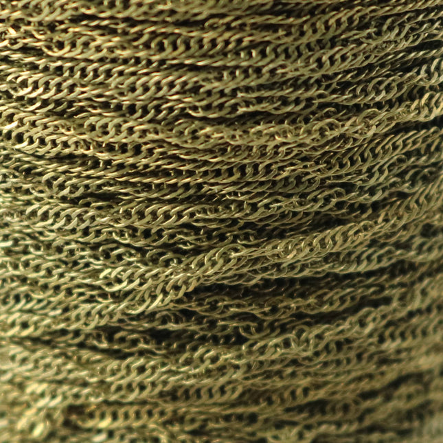 32 ft spool of Antique Brass Plated SOLDERED TWIST Twisted Rope Curb Chain - 1.8mm width Solder link - with Free Jumpring (50pcs)