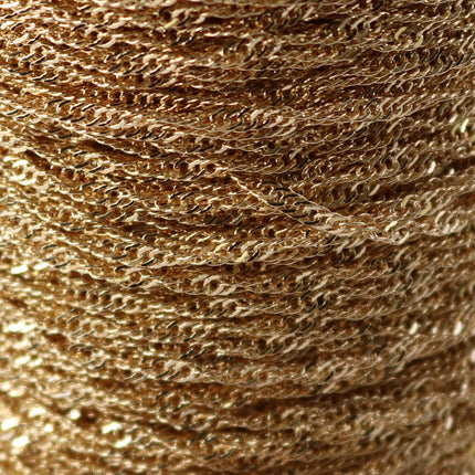 32 ft of Champagne Gold (Pinky Gold) Plated SOLDERED TWIST Twisted Rope Curb Chain - 1.8mm width Solder link - Free Jumpring (50pcs)