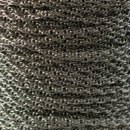 NEWnew 32 feet spool of Rhodium Plated SOLDERED ROPE Twisted Curb Chain - 2.0mm width Solder link - with Free Matching Jumpring (50pcs)