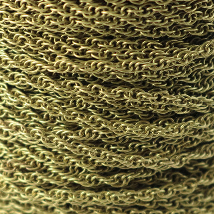 NEWnew 32 feet spool of Antique Brass Plated SOLDERED ROPE Twisted Curb Chain - 2.0mm width Solder link -with Free Matching Jumpring (50pcs)