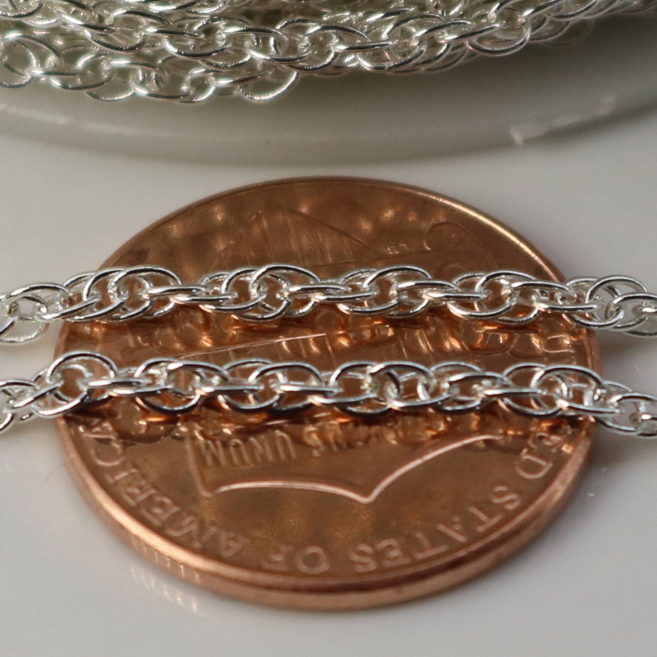 NEWnew 32 ft spool of Sterling Silver Plated SOLDERED ROPE Twisted Curb Chain - 2.0mm width Solder link -with Free Matching Jumpring(50pcs)