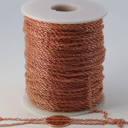 NEWnew 32 ft of Copper (Bright Copper) Plated SOLDERED ROPE Twisted Curb Chain - 2.0mm width Solder link -with Free Matching Jumpring(50pcs)