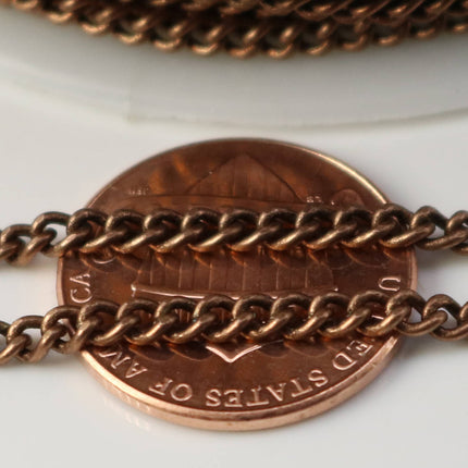 32 ft Antique Copper Plated SOLDERED FACET sturdy Chunky Curb Chain - 2.7mm width Solder link - with Free Jumpring (50pcs) - 2.7F