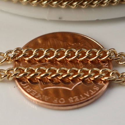 32 ft Champagne Gold (Pinky Gold) Plated SOLDERED FACET sturdy Chunky - 2.7mm width Solder link - with Free Jumpring (50pcs) - 27CURB