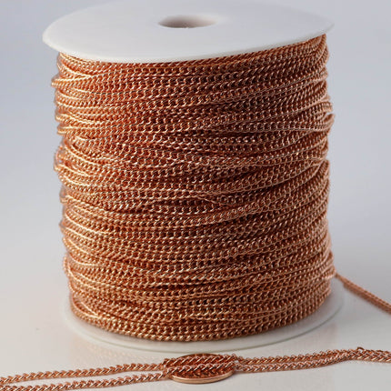 32 ft Copper (Bright Copper) Plated SOLDERED FACET sturdy Chunky - 2.7mm width Solder link - with Free Jumpring (50pcs) - 27CURB