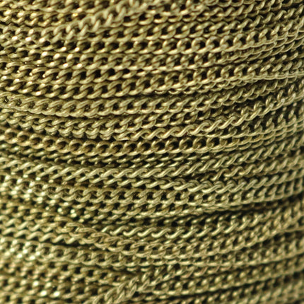 NEWnew 300 feet spool of Antique Brass Plated SOLDERED FACET Curb Chain - 2.3mm Solder link - with Free Jumpring (100pcs) - 2.3F