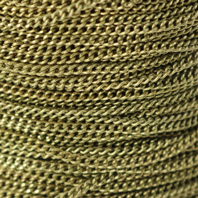 NEWnew 300 feet spool of Antique Brass Plated SOLDERED FACET Curb Chain - 2.3mm Solder link - with Free Jumpring (100pcs) - 2.3F