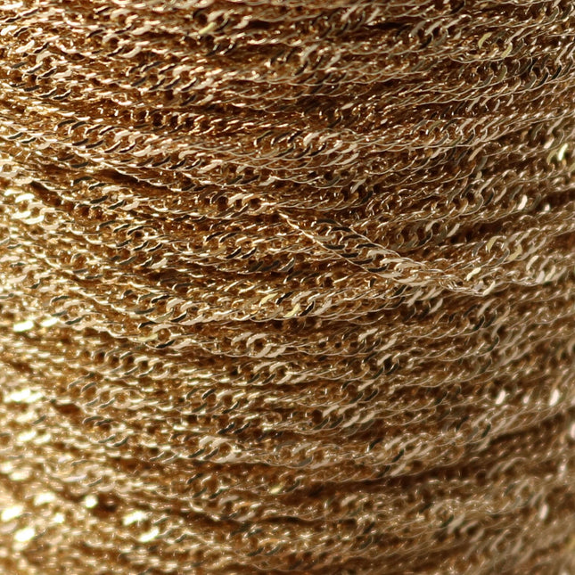 10 ft of Champagne Gold (Pinky Gold) Plated SOLDERED TWIST Twisted Rope Curb Chain - 1.8mm width Solder link - wt Free Jumpring (10 pcs)