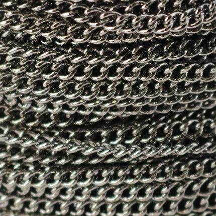 10 feet of Gunmetal Plated SOLDERED FACET sturdy Chunky Curb Chain - 2.7mm width Solder link - with Free Jumpring (10 pcs) - 2.7F