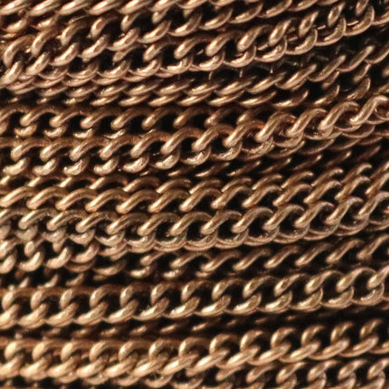 10 ft Antique Copper Plated SOLDERED FACET sturdy Chunky Curb Chain - 2.7mm width Solder link - with Free Jumpring (10 pcs) - 2.7F