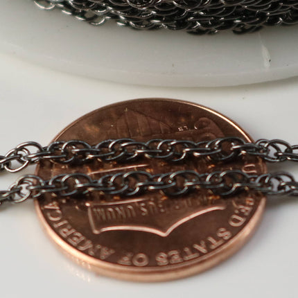 NEWnew 10 feet spool of Gunmetal Plated SOLDERED ROPE Twisted Curb Chain - 2.0mm width Solder link - with Free Matching Jumpring (10 pcs)