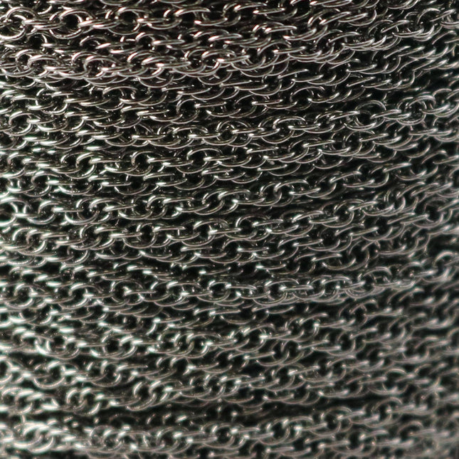 NEWnew 100 feet spool of Gunmetal Plated SOLDERED ROPE Twisted Curb Chain - 2.0mm width Solder link - with Free Matching Jumpring (100 pcs)