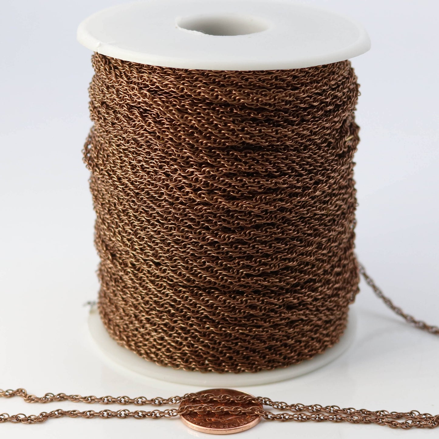 NEWnew 100 feet spool of Antique Copper Plated SOLDERED ROPE Twisted Curb Chain - 2.0mm width Solder link -w Free Matching Jumpring(100 pcs)