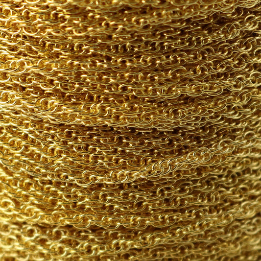 NEWnew 100 feet spool of Gold Plated SOLDERED ROPE Twisted Curb Chain - 2.0mm width Solder link -with Free Matching Jumpring(100 pcs)