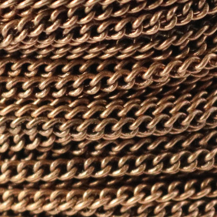 100 ft Antique Copper Plated SOLDERED FACET sturdy Chunky Curb Chain - 2.7mm width Solder link - with Free Jumpring (100pcs) - 2.7F