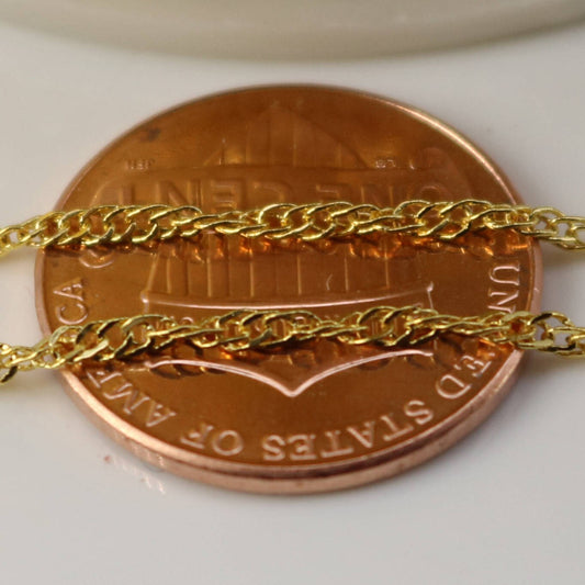 NEWnew 100 feet spool of Gold Plated SOLDERED TWIST Twisted Rope Curb Chain - 1.8mm width Solder link - with Free Jumpring (100 pcs)