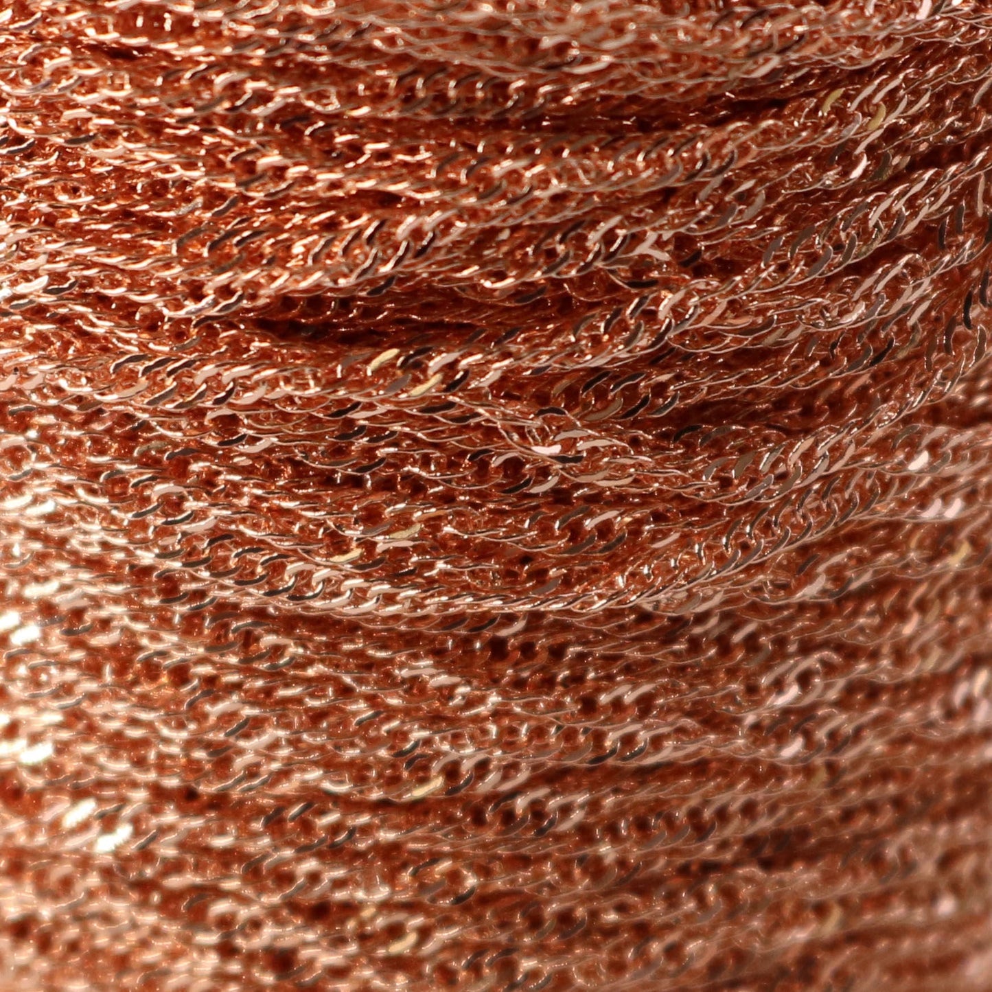 NEW 100 ft of Copper (Bright Copper) Plated SOLDERED TWIST Twisted Rope Curb Chain - 1.8mm width Solder link - w Free Jumpring (100 pcs)