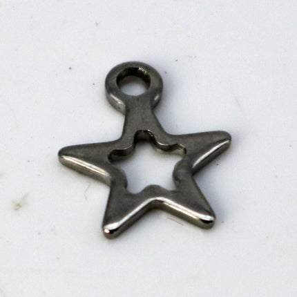 10 pcs Stainless Steel Drop Tags Charms Pendant - Star (Blank Star)  charms Drop Tag  - 9x11mm 19gauge 19G (0.9mm Thickness)
