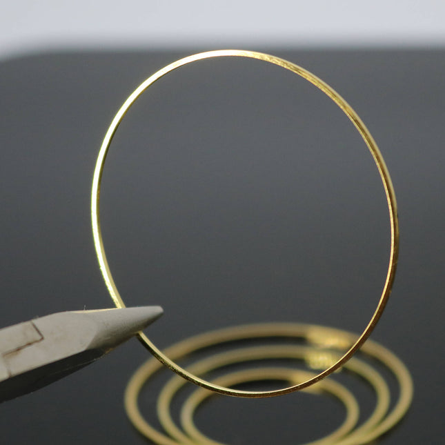 Wholesale Lot 100 pcs Gold Ring Circle - 50mm x 1.2mm (2 inch) - 24K Gold Plated Ring Circle Link Connector Closed Jump Rings