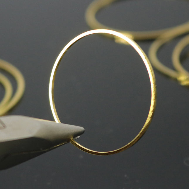 Wholesale Lot 100 pcs Gold Ring Circle - 30mm x 1.2mm - 24K Gold Plated Ring Circle Link Connector Closed Jump Rings - ship California USA