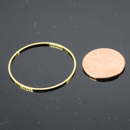 Wholesale Lot 100 pcs Gold Ring Circle - 30mm x 1.2mm - 24K Gold Plated Ring Circle Link Connector Closed Jump Rings