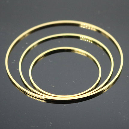 Wholesale Lot 100 pcs Gold Ring Circle - 30mm x 1.2mm - 24K Gold Plated Ring Circle Link Connector Closed Jump Rings