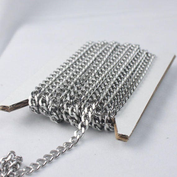 15 ft of Surgical Stainless Steel Miami Cuban Curb Sturdy BIG Curb chain - 4.5mm width 16G Wire - ST45MCU
