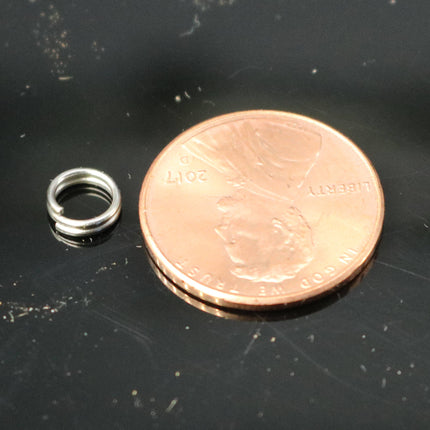 6mm Stainless Steel Split Rings - Surgical Steel - 100 pcs - 6mm x 0.7mm - 1/4" x 21G