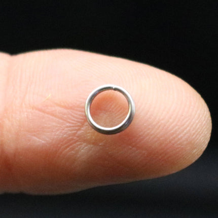 6mm Stainless Steel Split Rings - Surgical Steel - 100 pcs - 6mm x 0.7mm - 1/4" x 21G