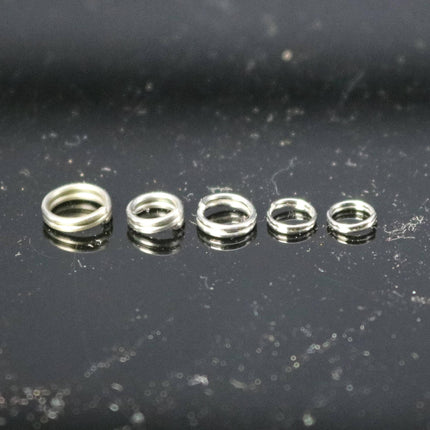 6mm Stainless Steel Split Rings - Surgical Steel - 100 pcs - 6mm x 0.7mm - 1/4" x 21G