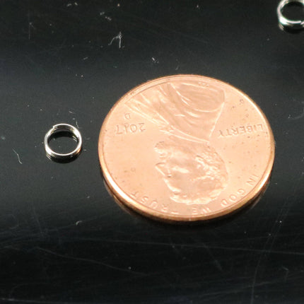 4mm Stainless Steel Split Rings - Thin Split Ring Surgical Steel - 100 pcs - 4mm x 0.4mm - 3/16" x 26G