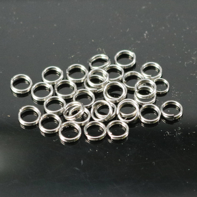 4.5mm Stainless Steel Split Rings - Surgical Steel - 100 pcs - 4.5mm x 0.5mm - about 3/16" x 24G