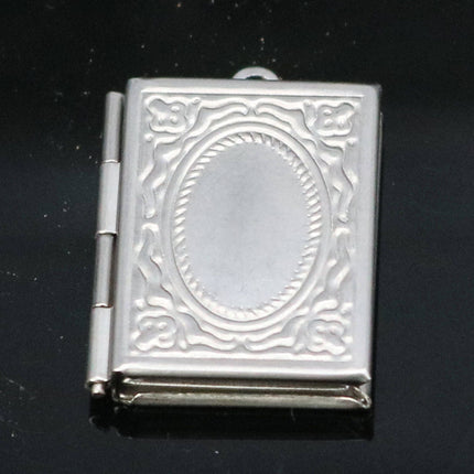 1/5/10/25 pcs STAINLESS STEEL Book Locket Pendant Charm - 20x27mm 4.3mm thickness - Pendant Charm
